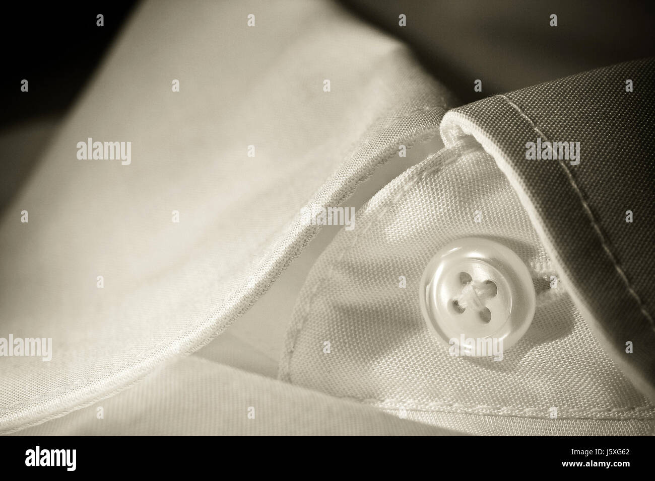 shirt collar seams seam buttonhole knob macro close-up macro admission close up Stock Photo