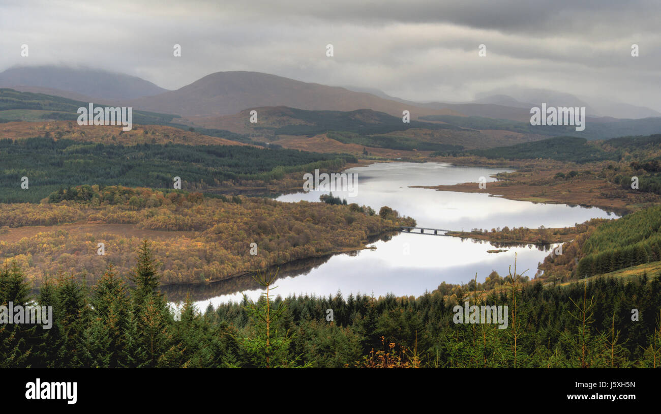 scotland fall autumn glengarry loch garry highlands glen garry alba Stock Photo