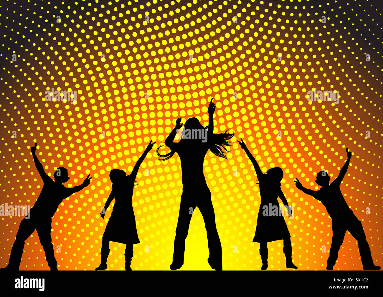 music illustration party celebration vector dancing dance woman disco humans Stock Photo