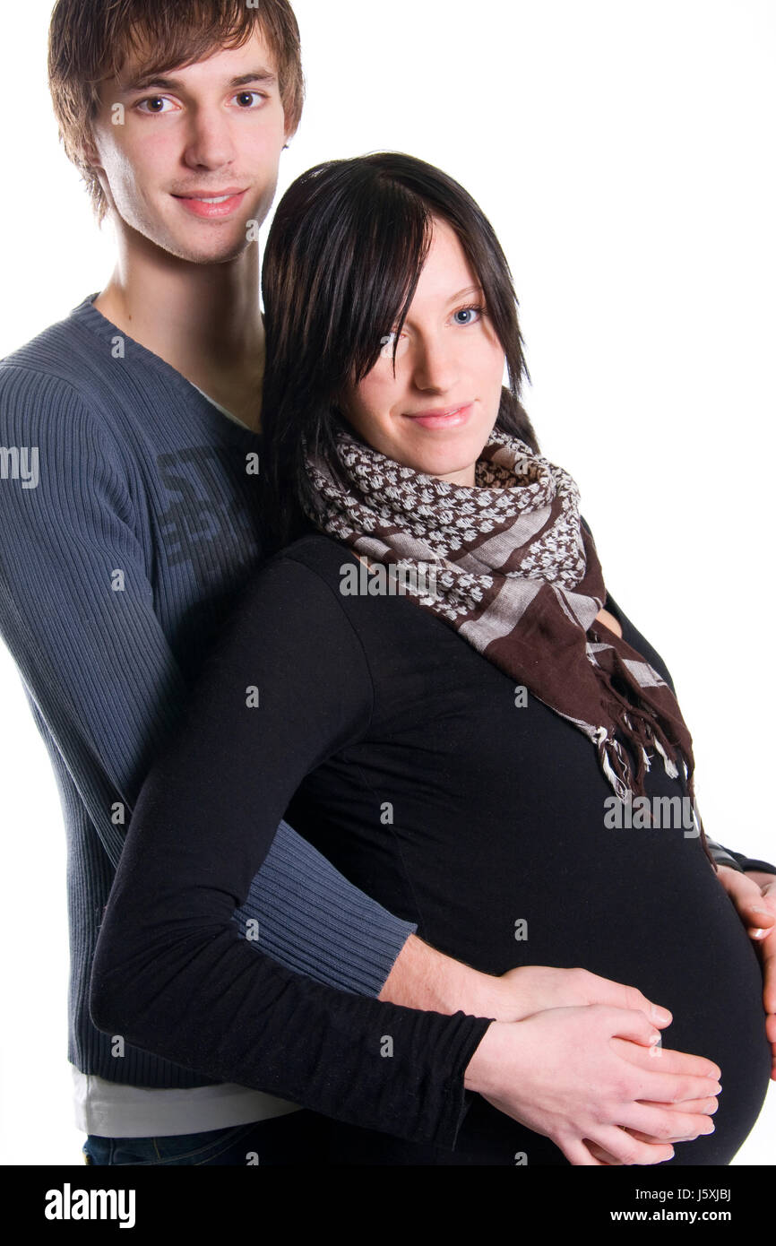 woman pregnancy delighted unambitious enthusiastic merry radiant with joy Stock Photo
