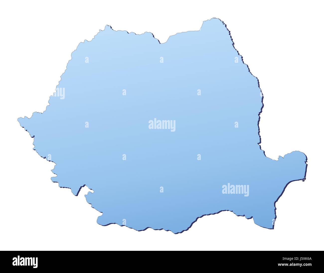 blue isolated outline gradient romania map atlas map of the world backdrop Stock Photo