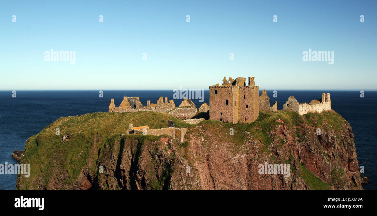 scotland water isle island chateau castle blue water north sea salt water sea Stock Photo