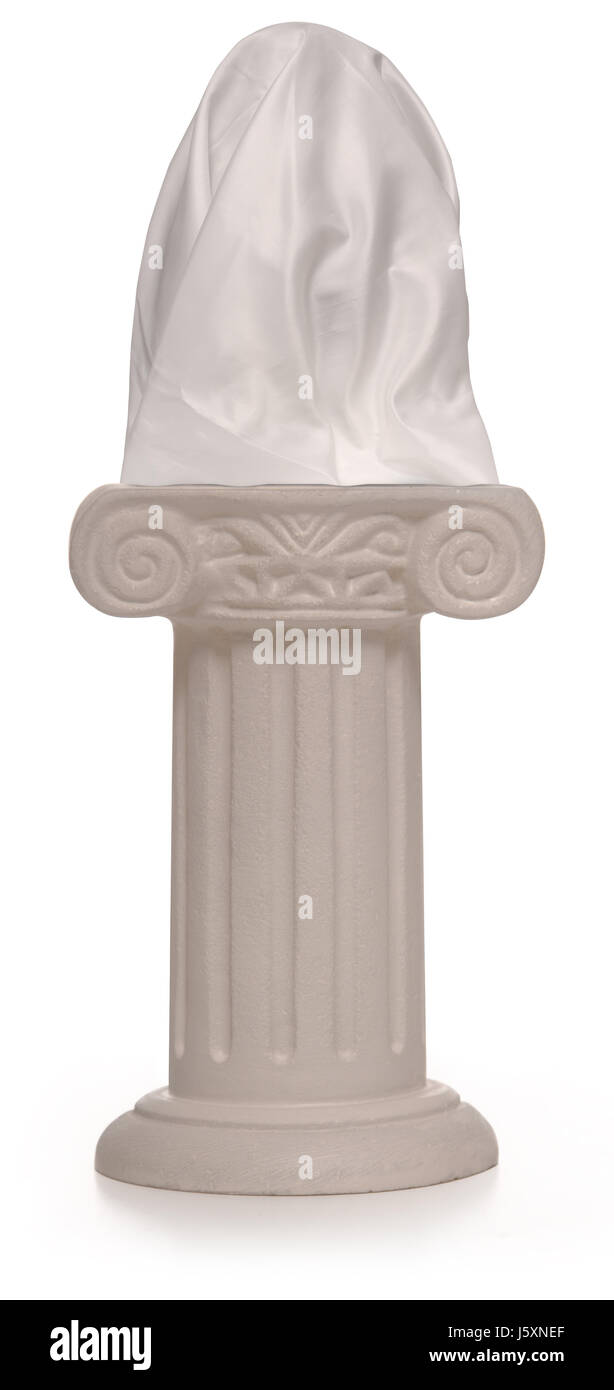 presentation pedestal plinth column veiled introduction initiation pillar stone Stock Photo