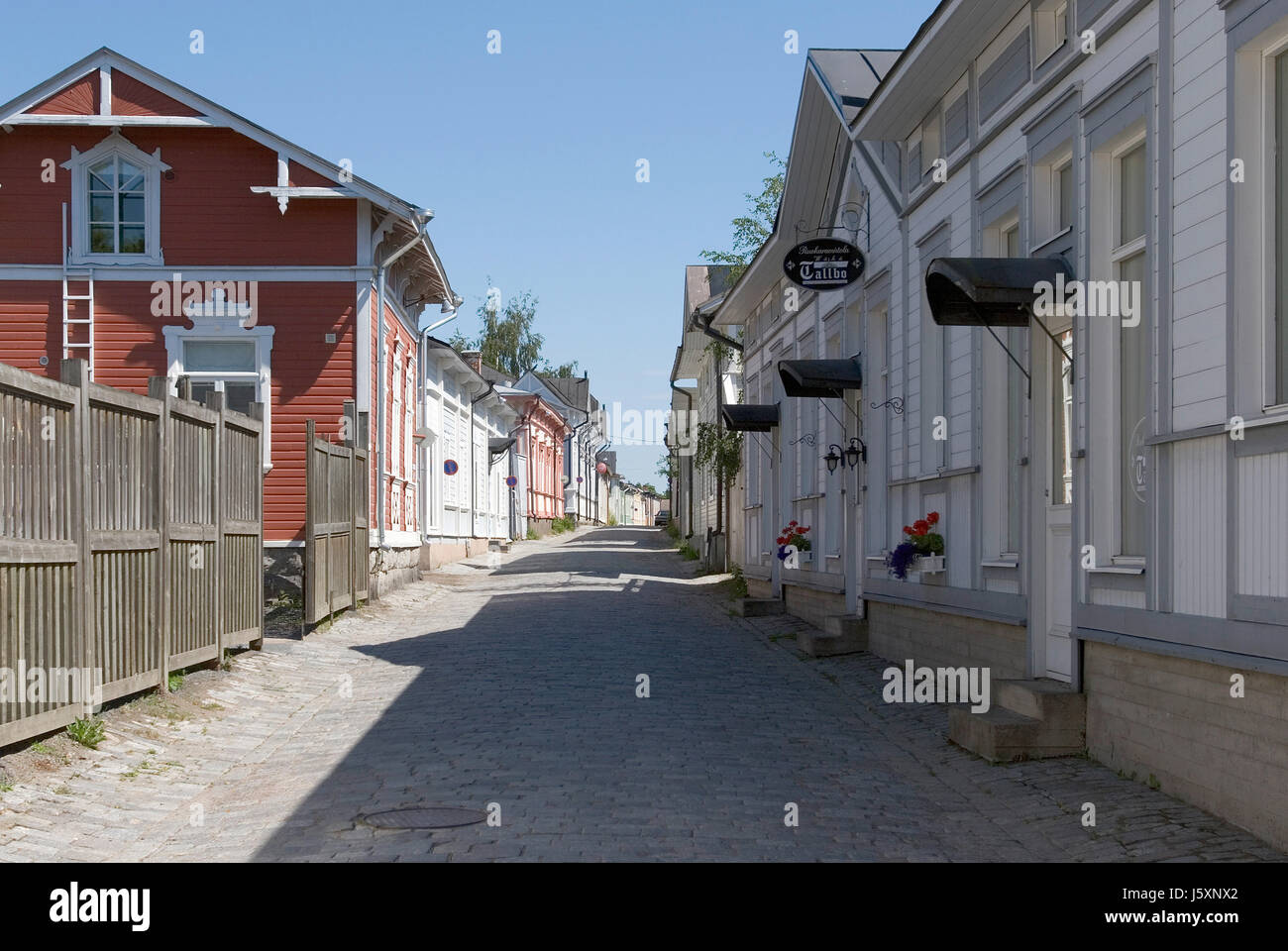old,wooden houses of rauma finland Stock Photo Alamy