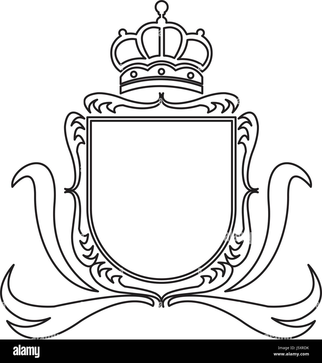shield crown decoration royal heraldic ornament line Stock Vector Image &  Art - Alamy
