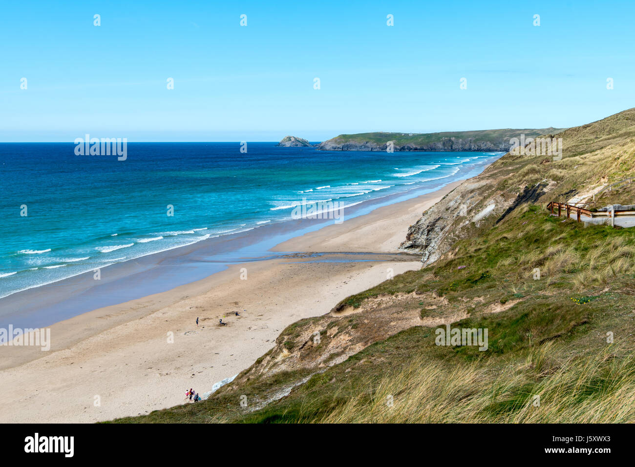 PERRANPORTH, CORNWALL, UK 22AAPR2017 Perran Sands at Carn Haut, near