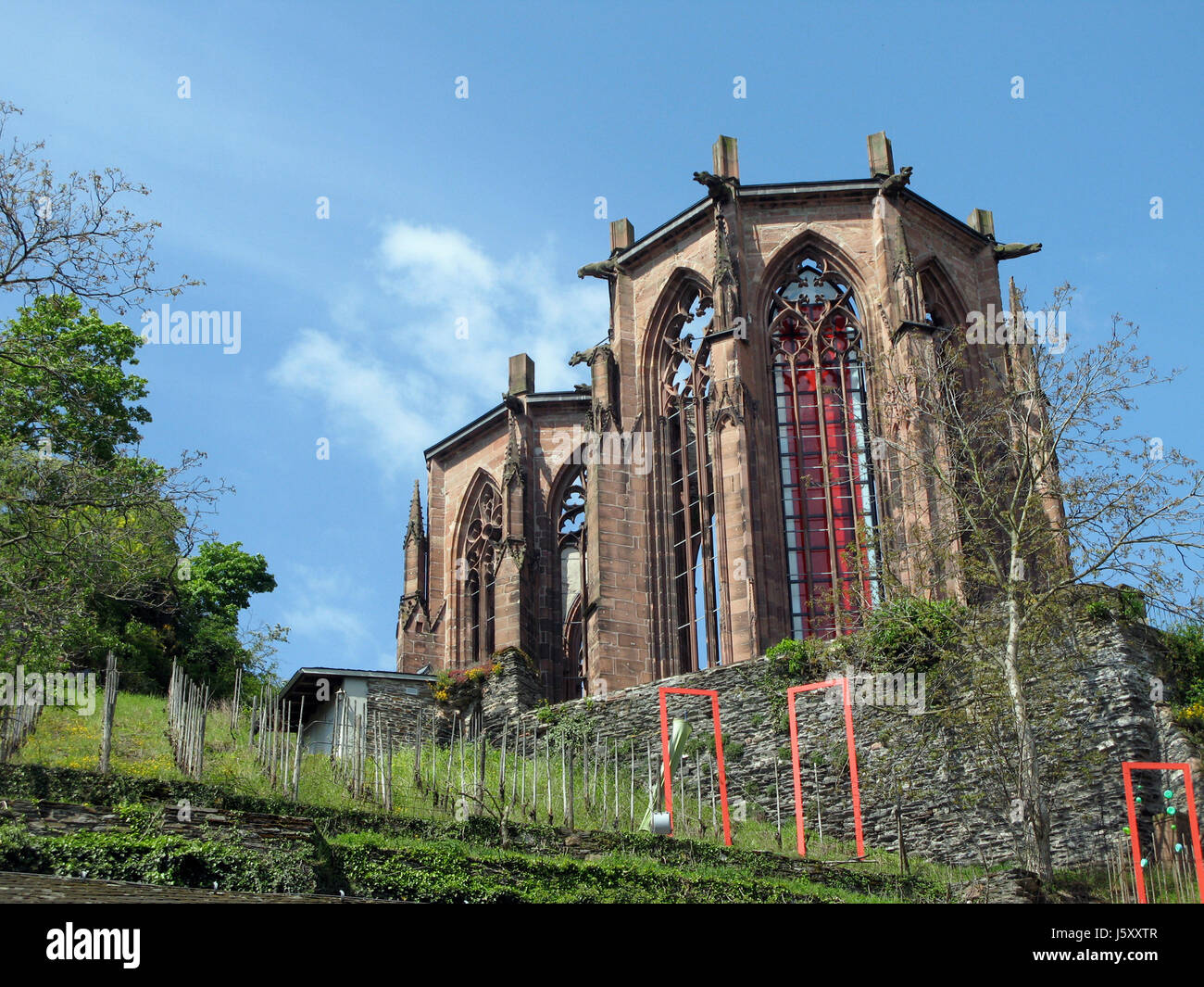ruin world cultural heritage gothic chapel spring middle ages bacharach Stock Photo