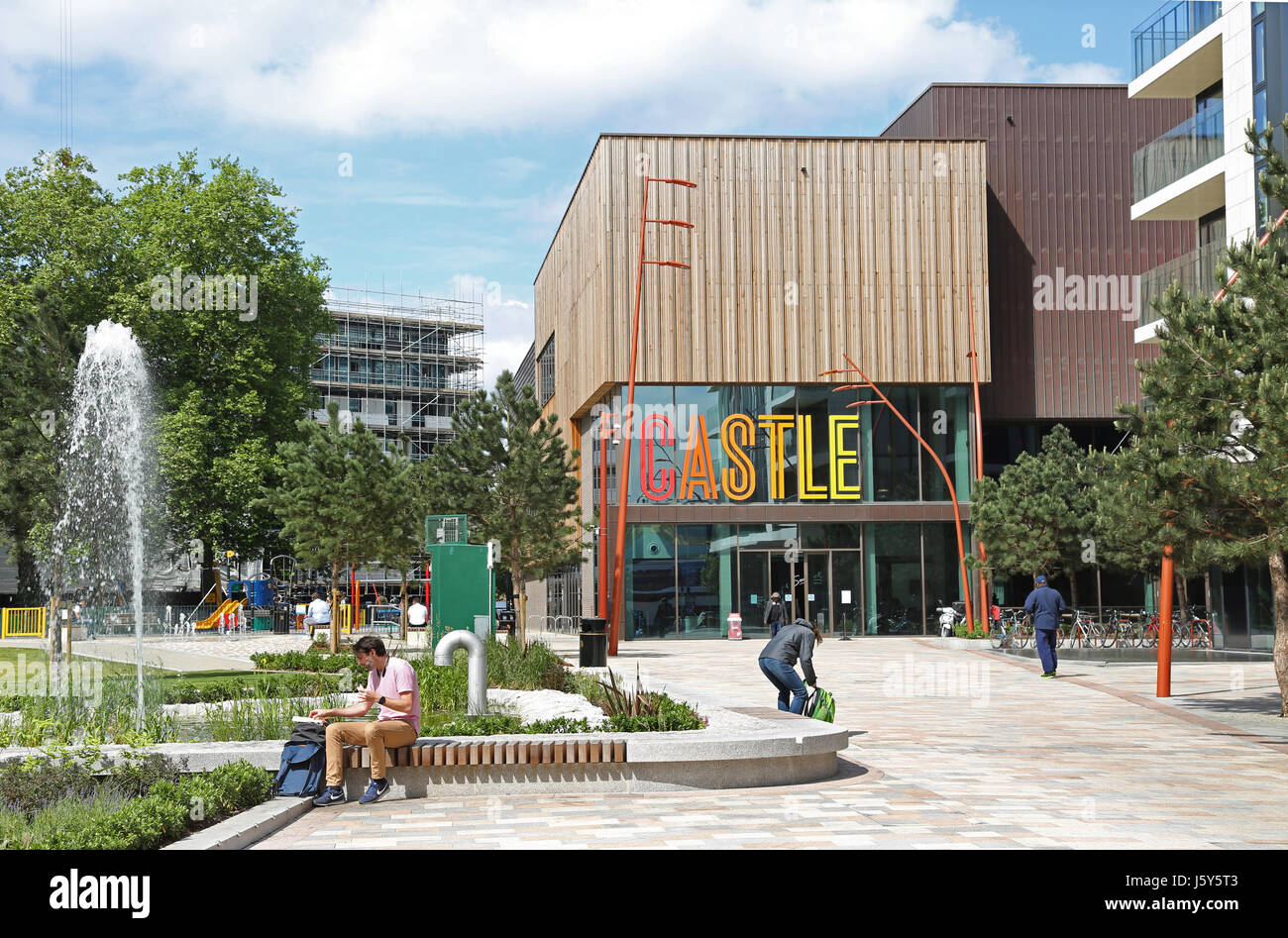 The new Castle Leisure Centre at London's Elephant and Castle junction. Part of the major redevelopment of this busy inner-city area Stock Photo