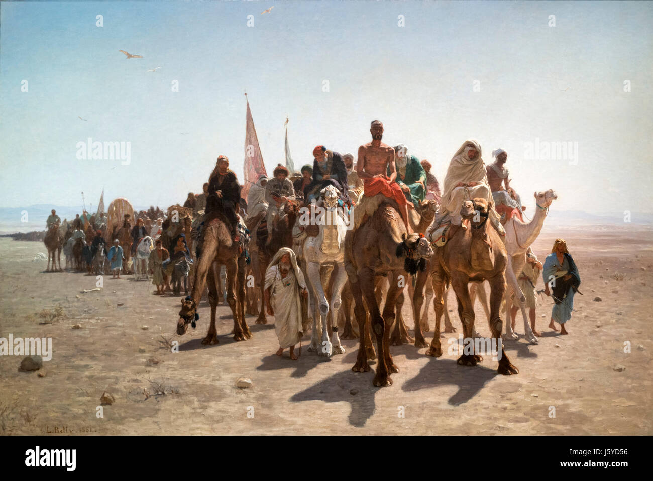 Pélerins allant à la Mecque (Pilgrims going to Mecca) by Leon Belly (1827-1877), oil on canvas, 1861 Stock Photo