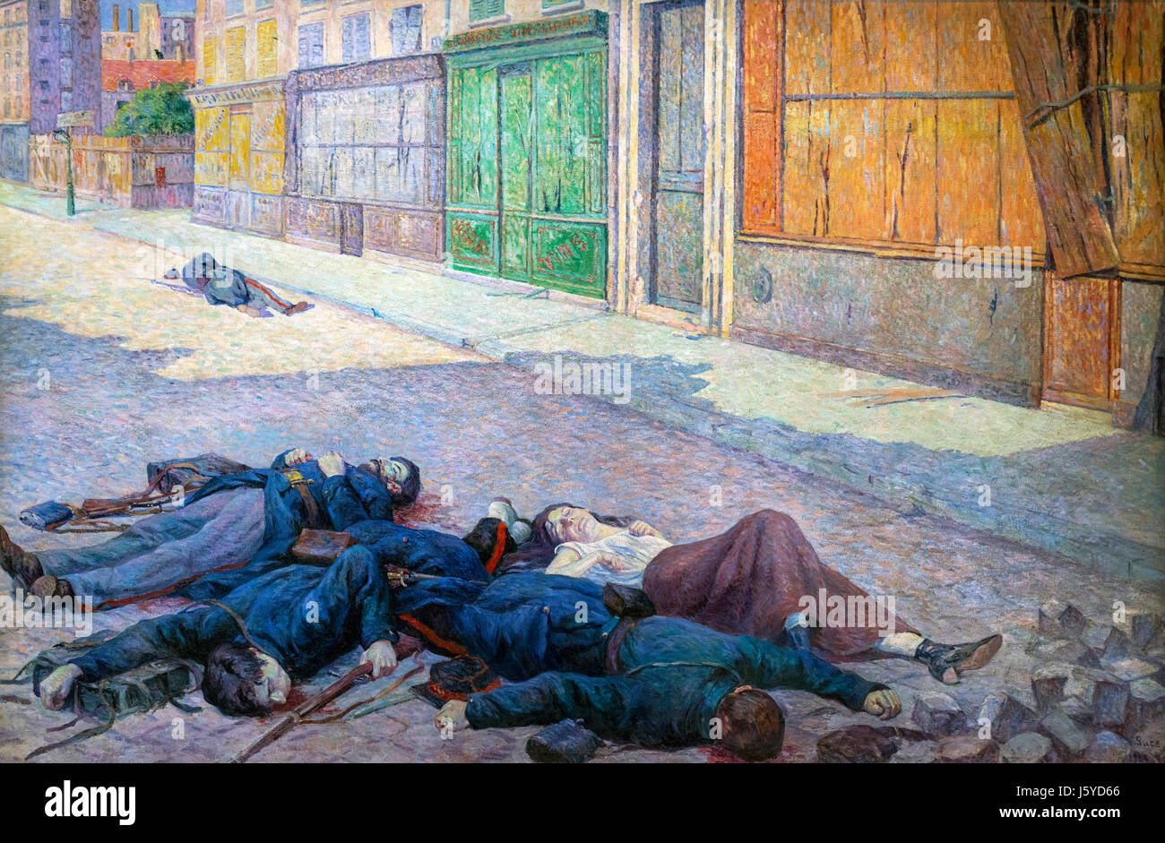 'Une Rue de Paris en Mai 1871' (A Street in Paris in May 1871), also known as La Commune, by Maximilien Luce (1858-1941), oil on canvas, 1903-1906 Stock Photo