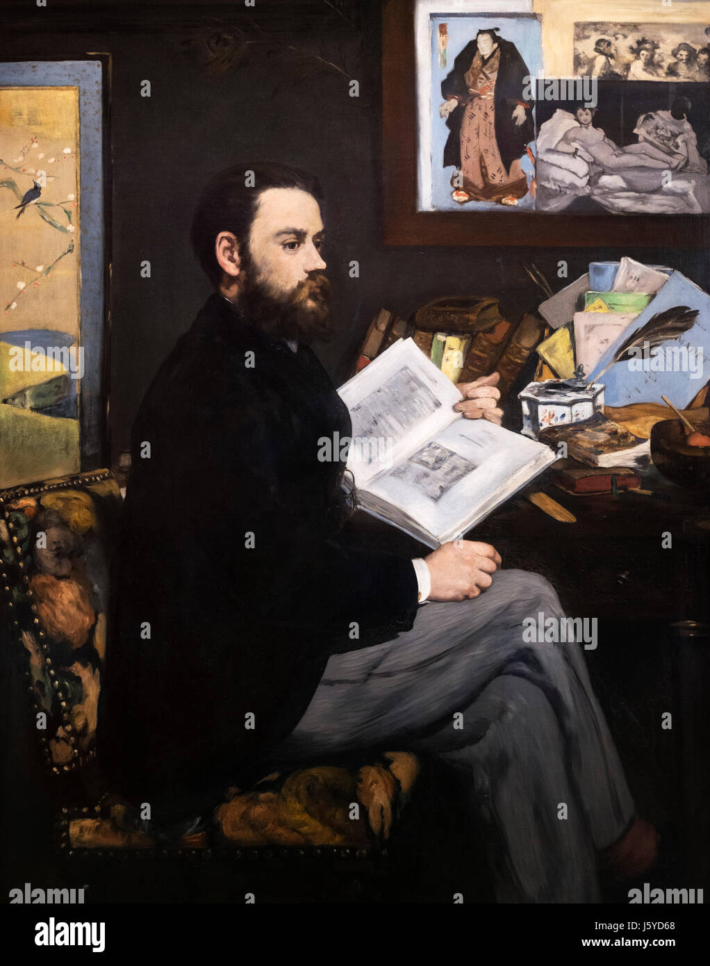 Emile Zola (1840-1902), portrait of the French author by Edouard Manet (1832-1883), oil on canvas, 1868 Stock Photo