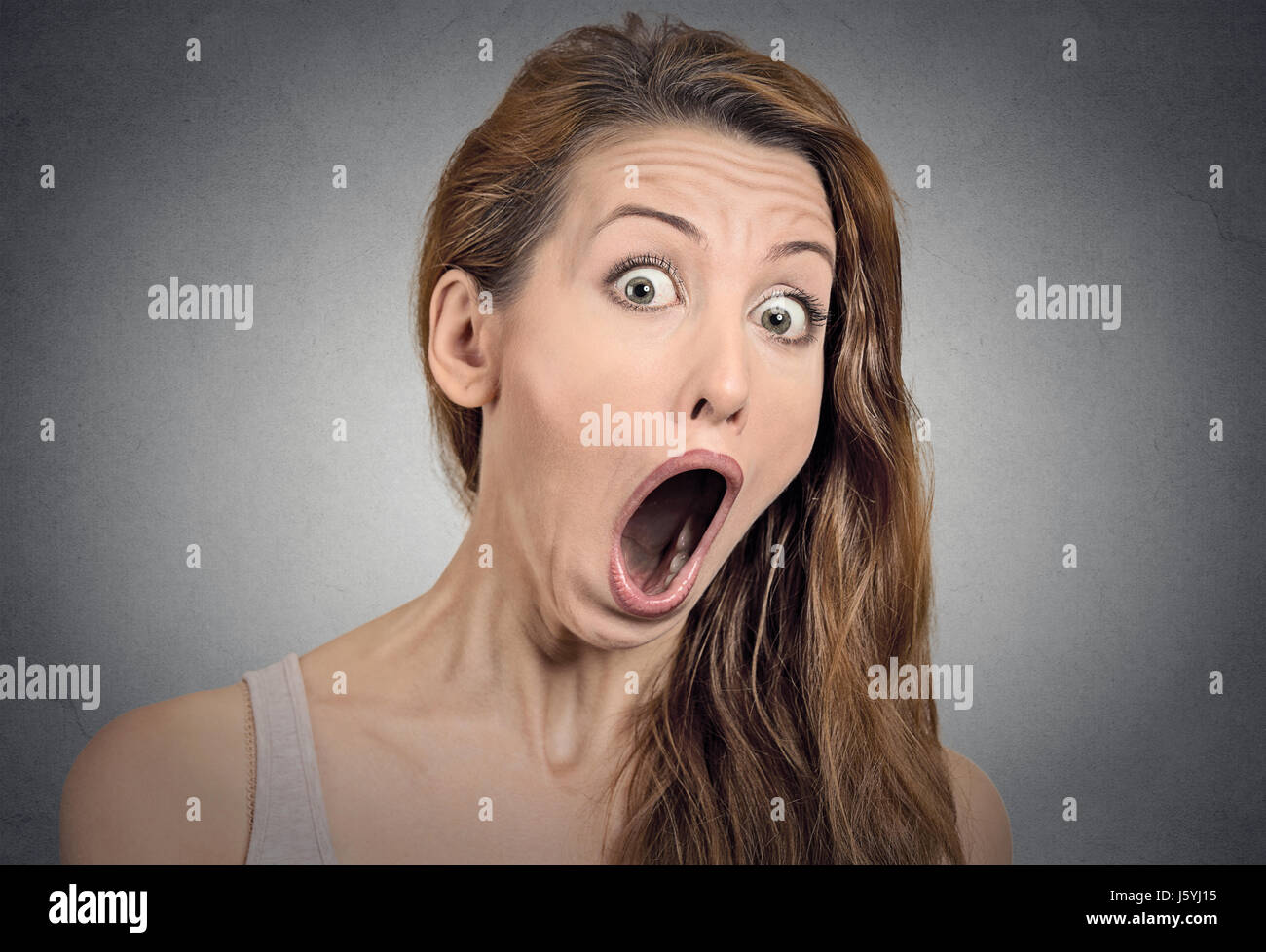 Surprise Astonished Woman Closeup Portrait Woman Looking Surprised In Full Disbelief Wide Open