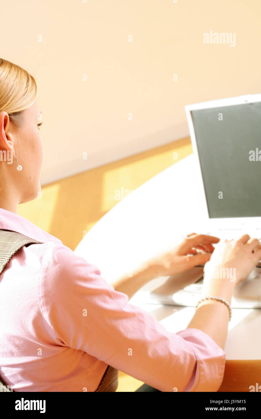 woman laptop notebook computers computer female communication business dealings Stock Photo