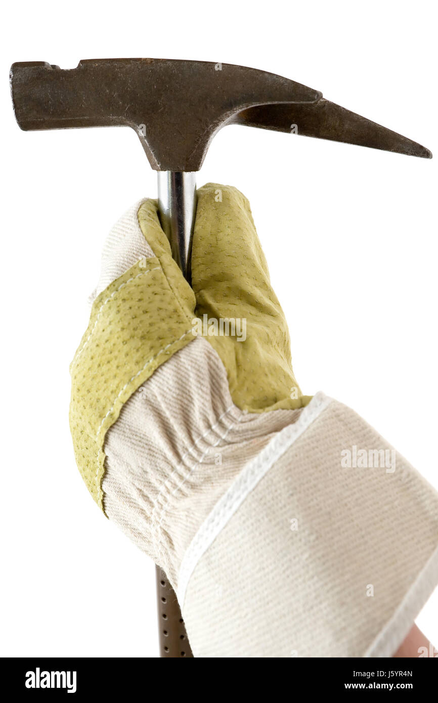 hand tool craftsman tradesman handicraftsman sledges gavel hammer hand hands Stock Photo