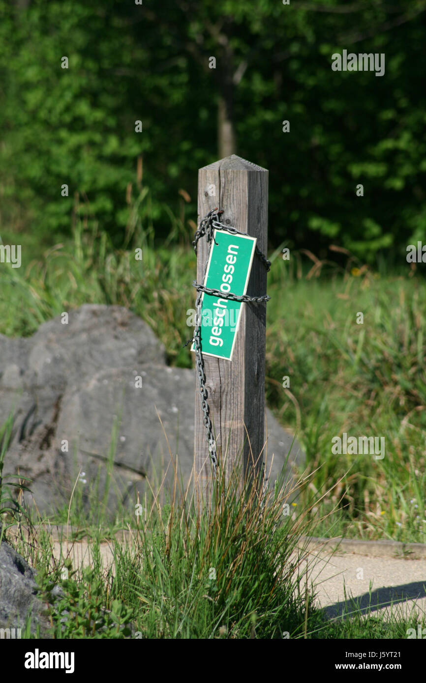 green wood chain signposts pole shield closed green wood chain ...