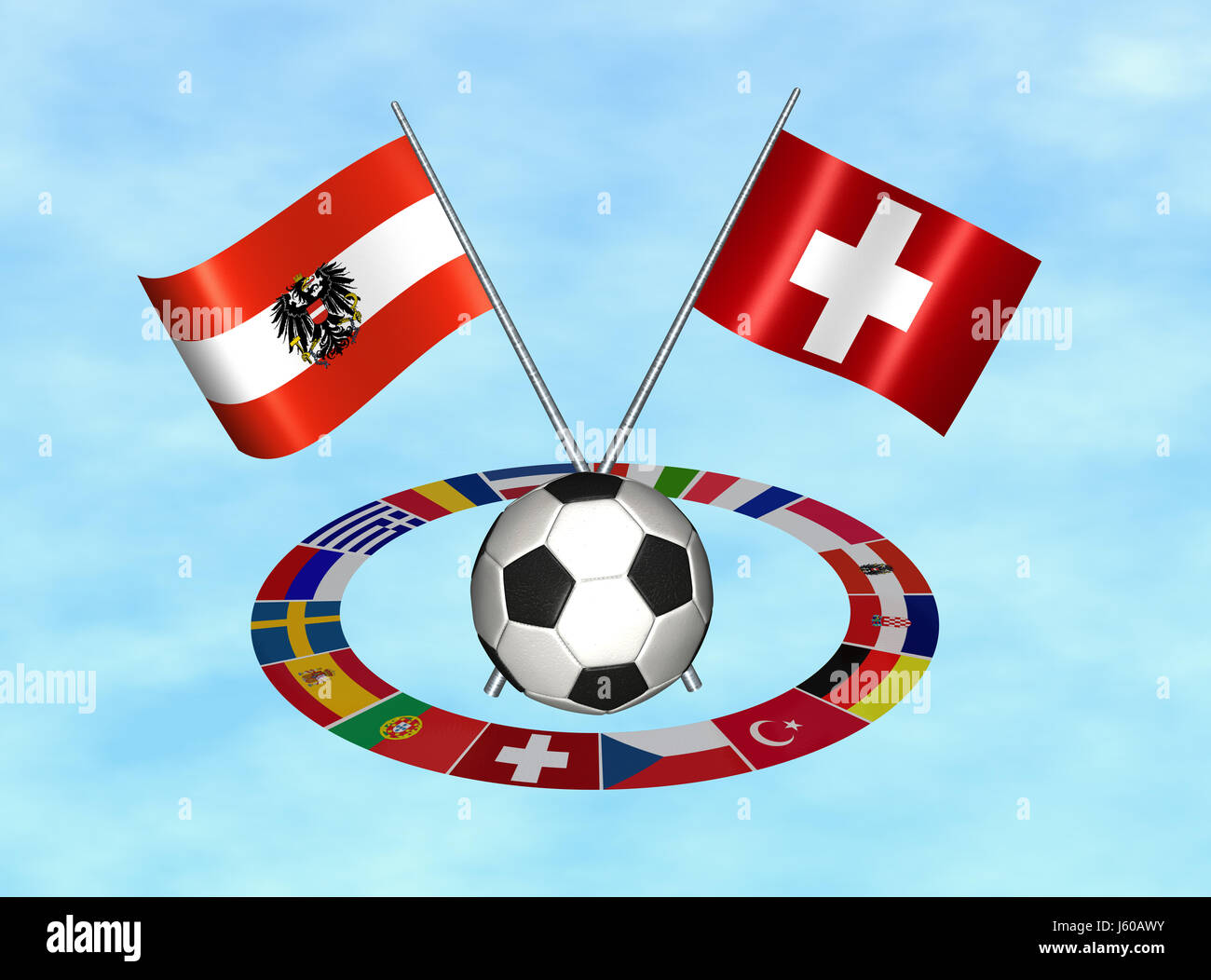 flags championship sport sports soccer football flags championship nations Stock Photo