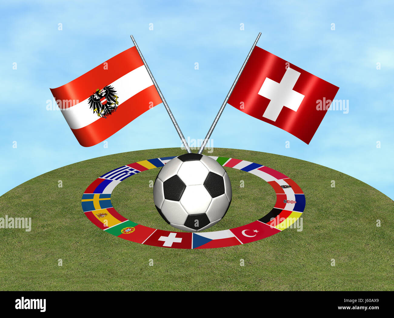 flags championship sport sports soccer football flags championship states Stock Photo