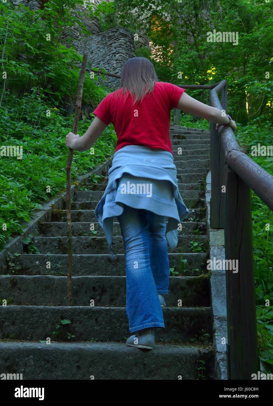 stairs hike go hiking ramble stick rise climb climbing ascend uphill