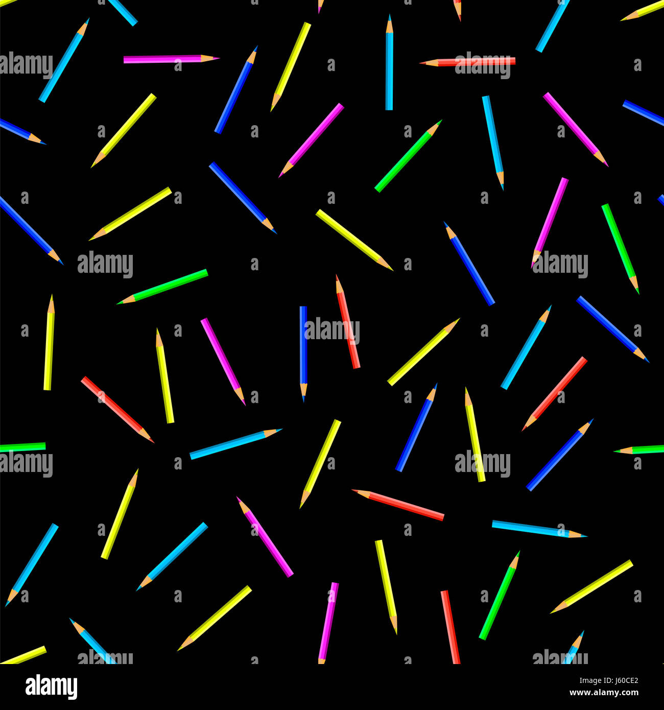 Colored Pencils Seamless Pattern Stock Photo - Alamy