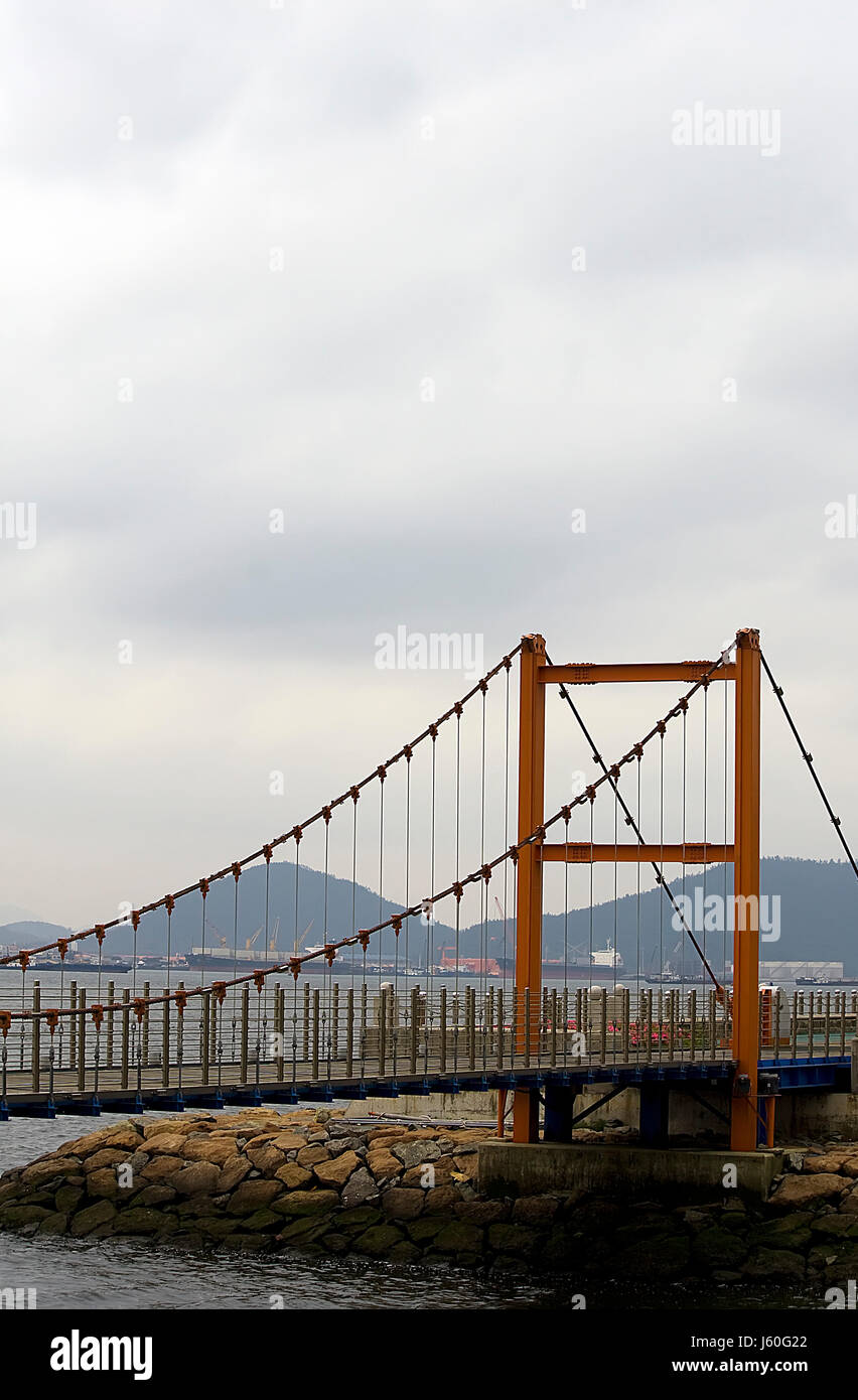 suspension bridge korea footbridge river water suspension bridge korea