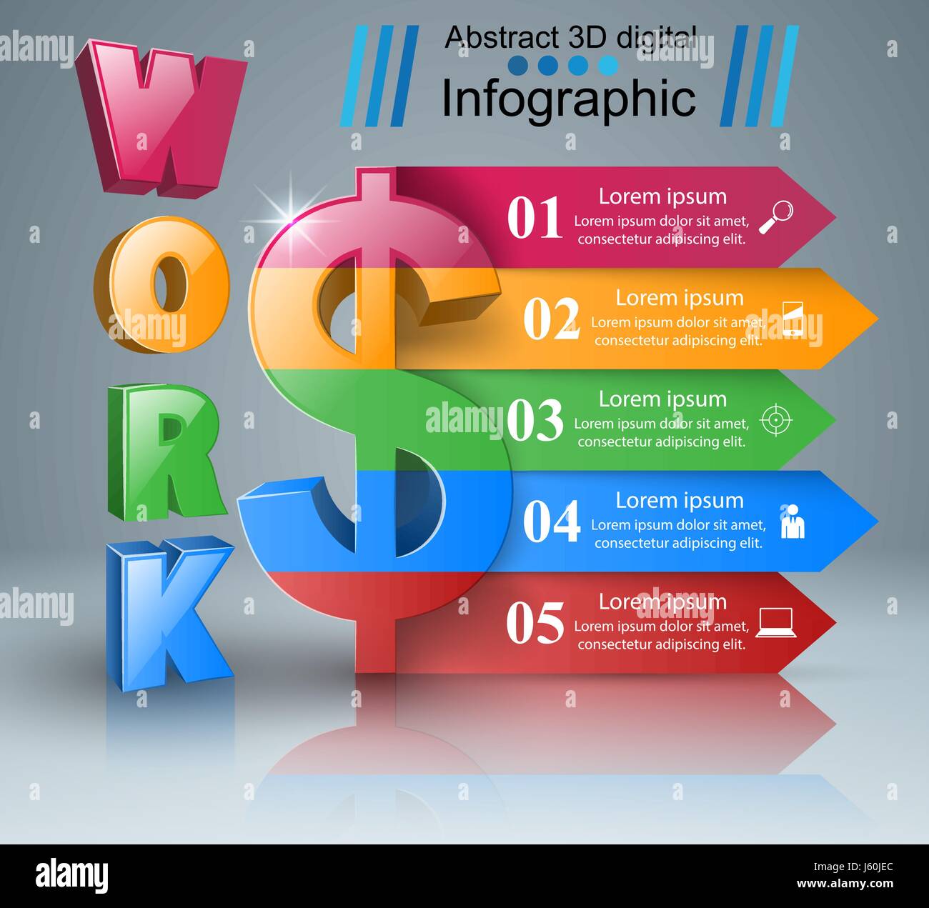 3d illustration people work computer Stock Vector Images - Alamy