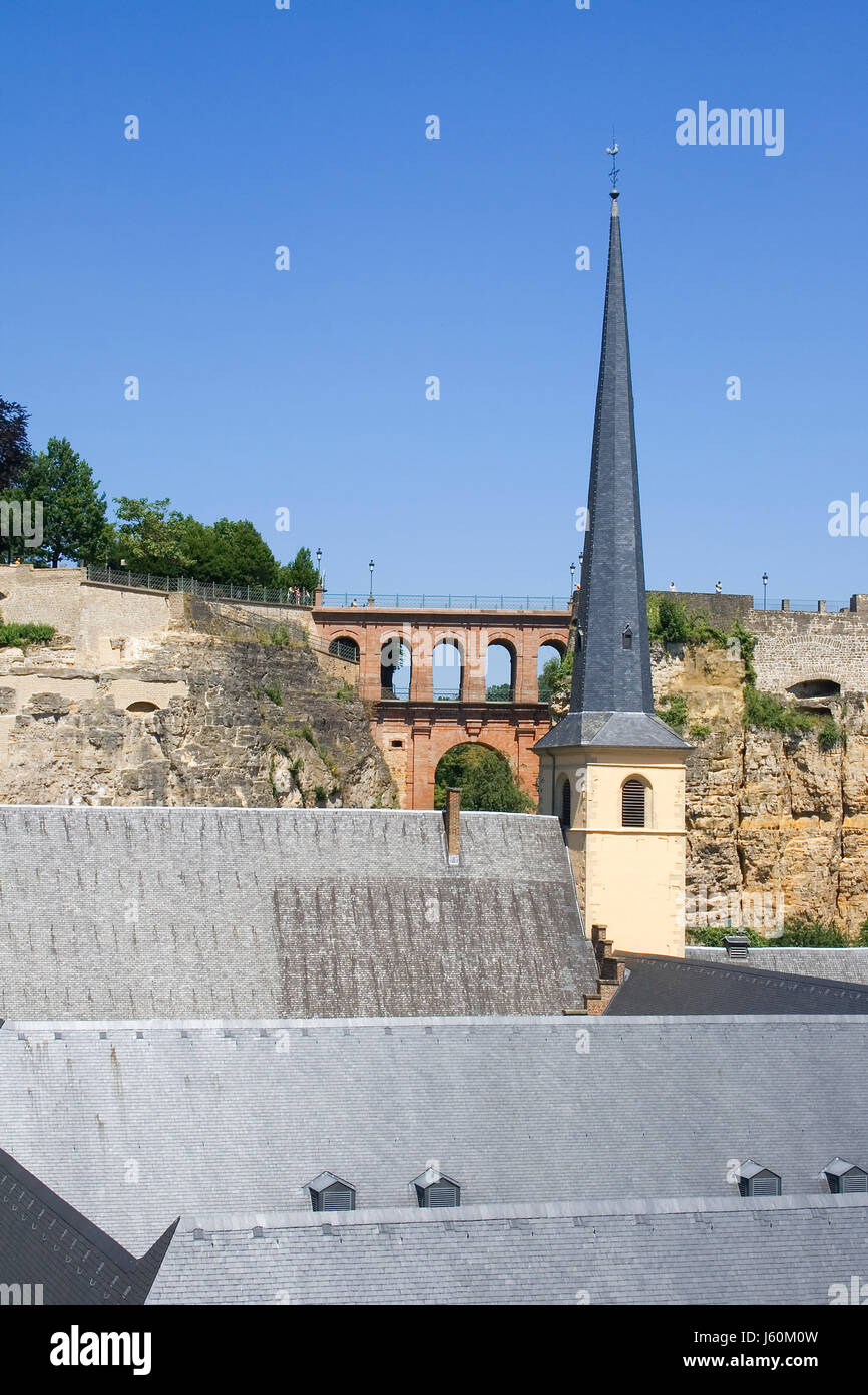 historical city town history luxembourg land realty ground sights city wall Stock Photo