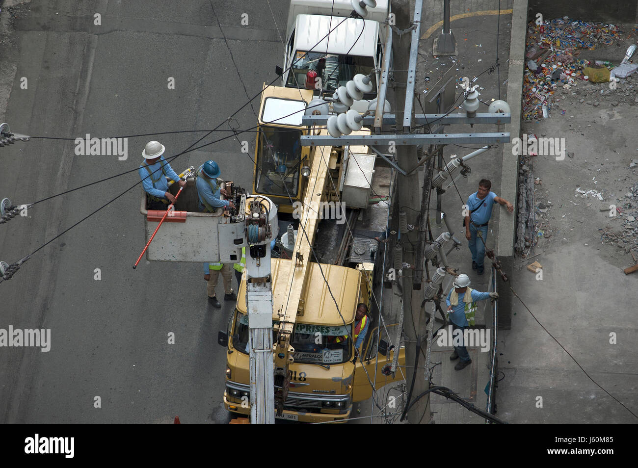 Electrical work, Manila, Philippines Stock Photo Alamy