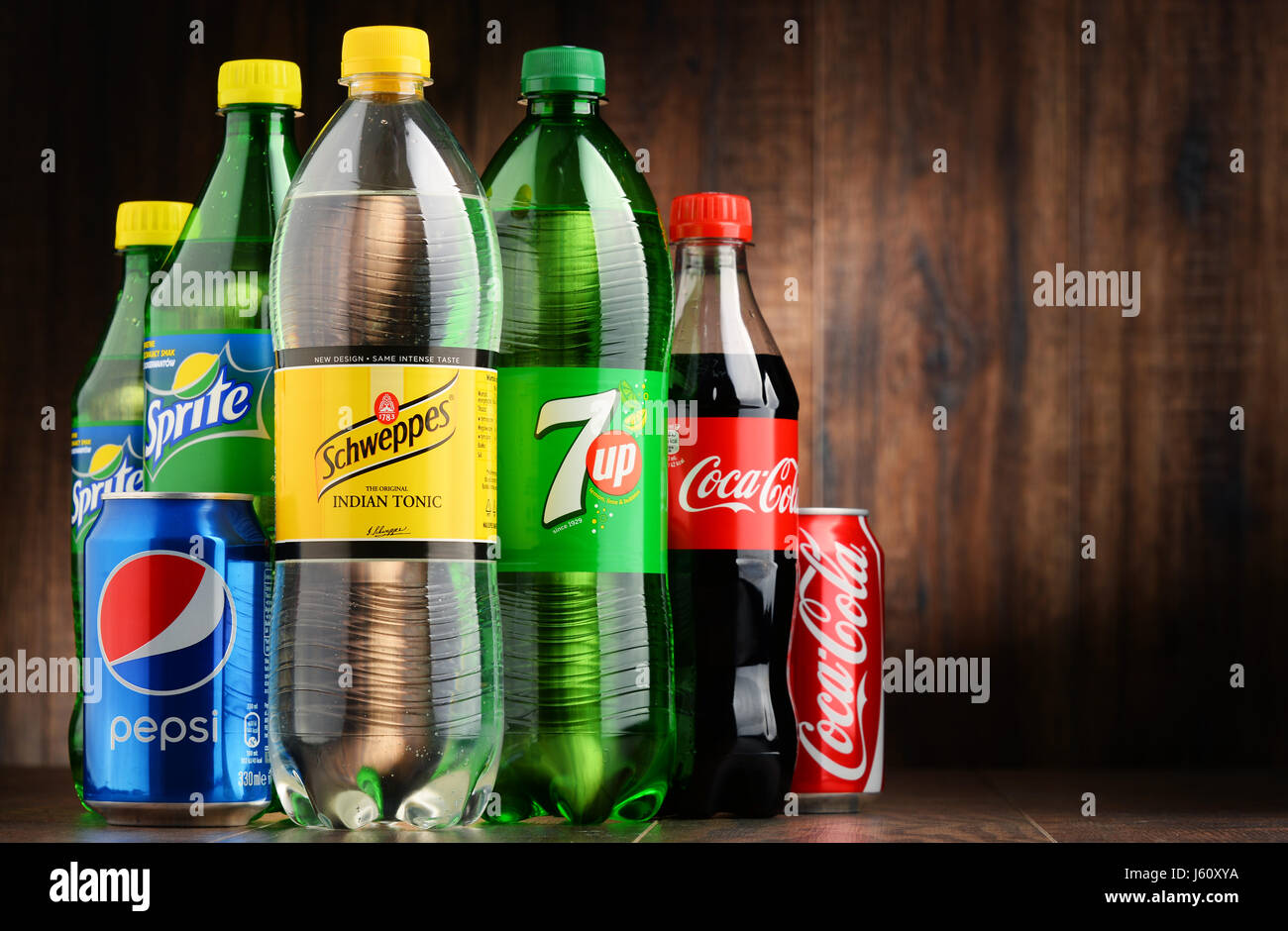 POZNAN, POLAND OCT 13, 2016 Global soft drink market is dominated by brands of few