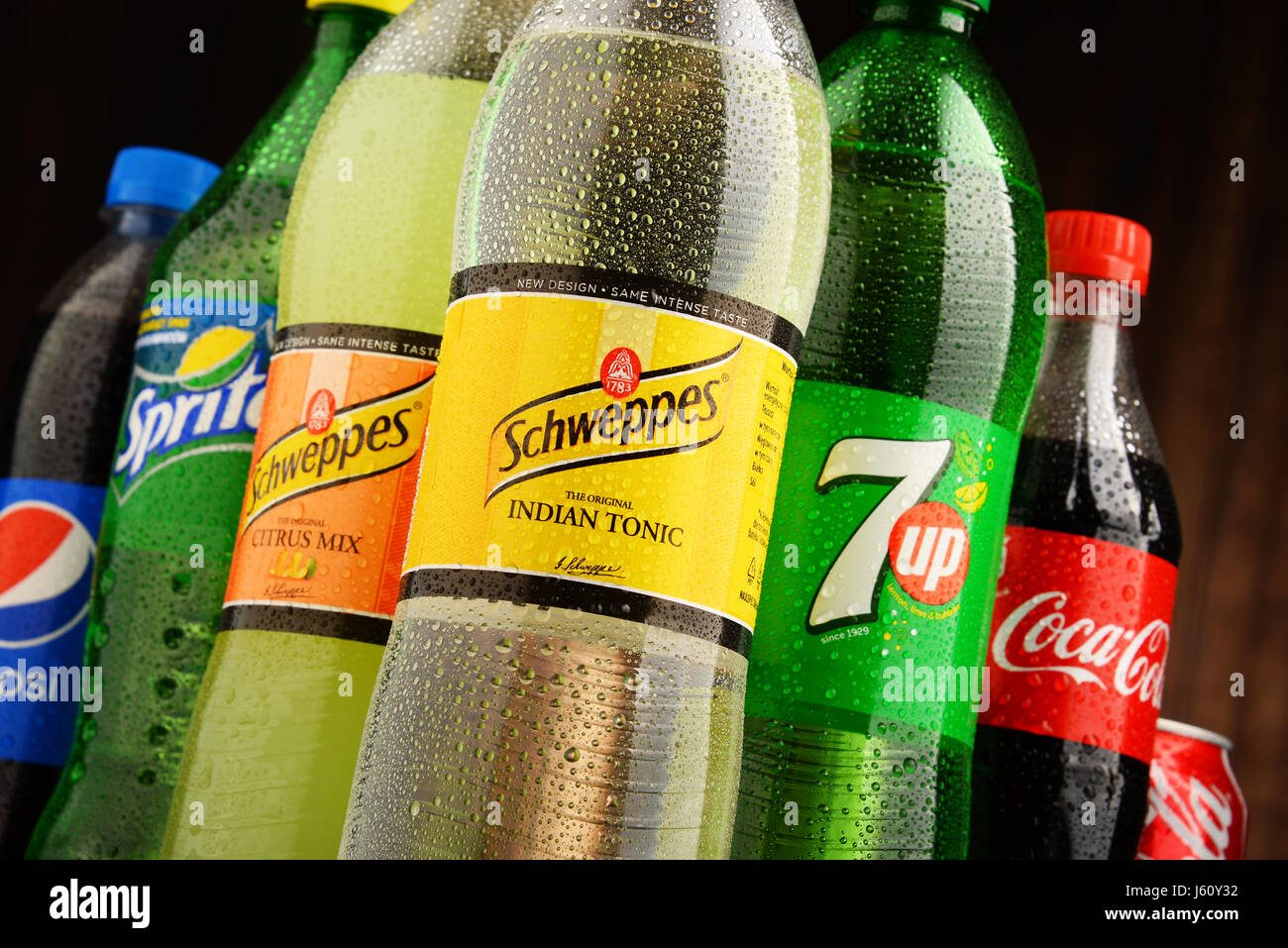 POZNAN, POLAND OCT 13, 2016 Global soft drink market is dominated by brands of few