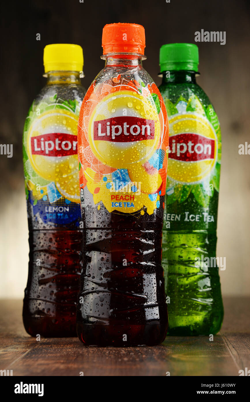POZNAN, POLAND NOV 4, 2016 Lipton Ice Tea is a soft drink brand sold