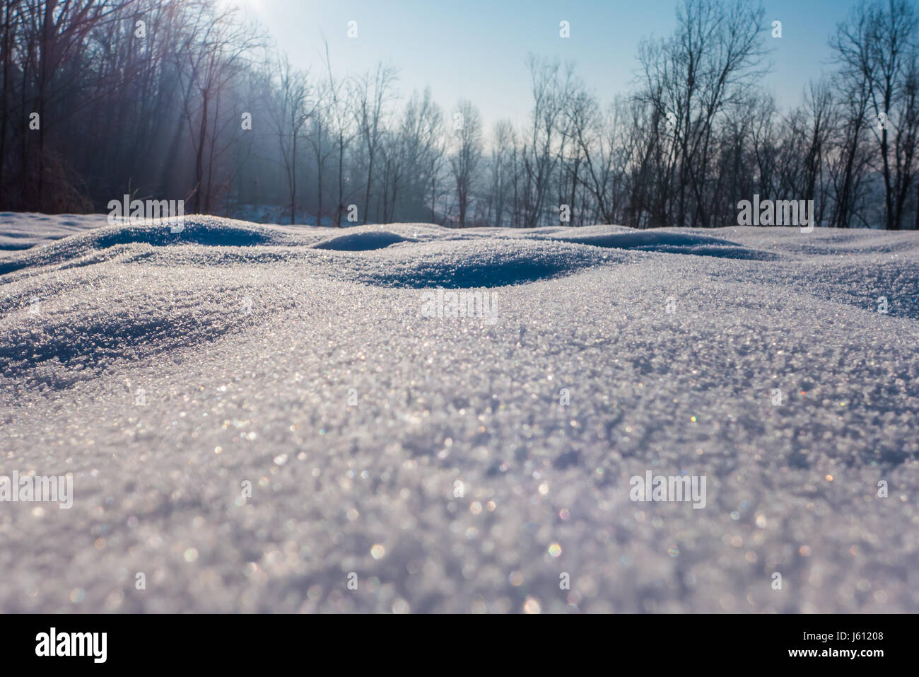 Winter landscape on a beautiful winter's morning with fresh clean snow ...