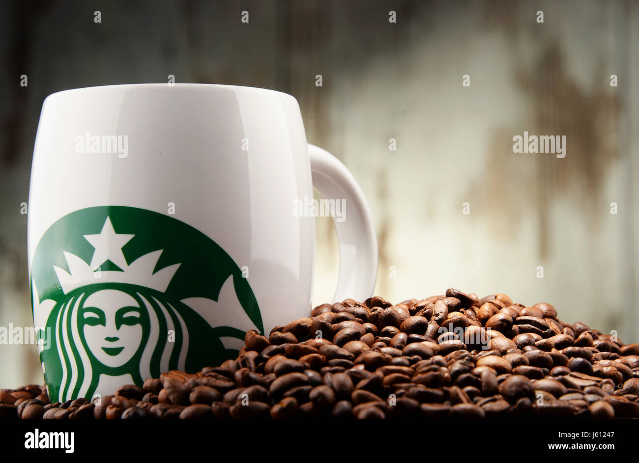 POZNAN, POLAND DEC 15, 2016 Starbucks, coffee company and