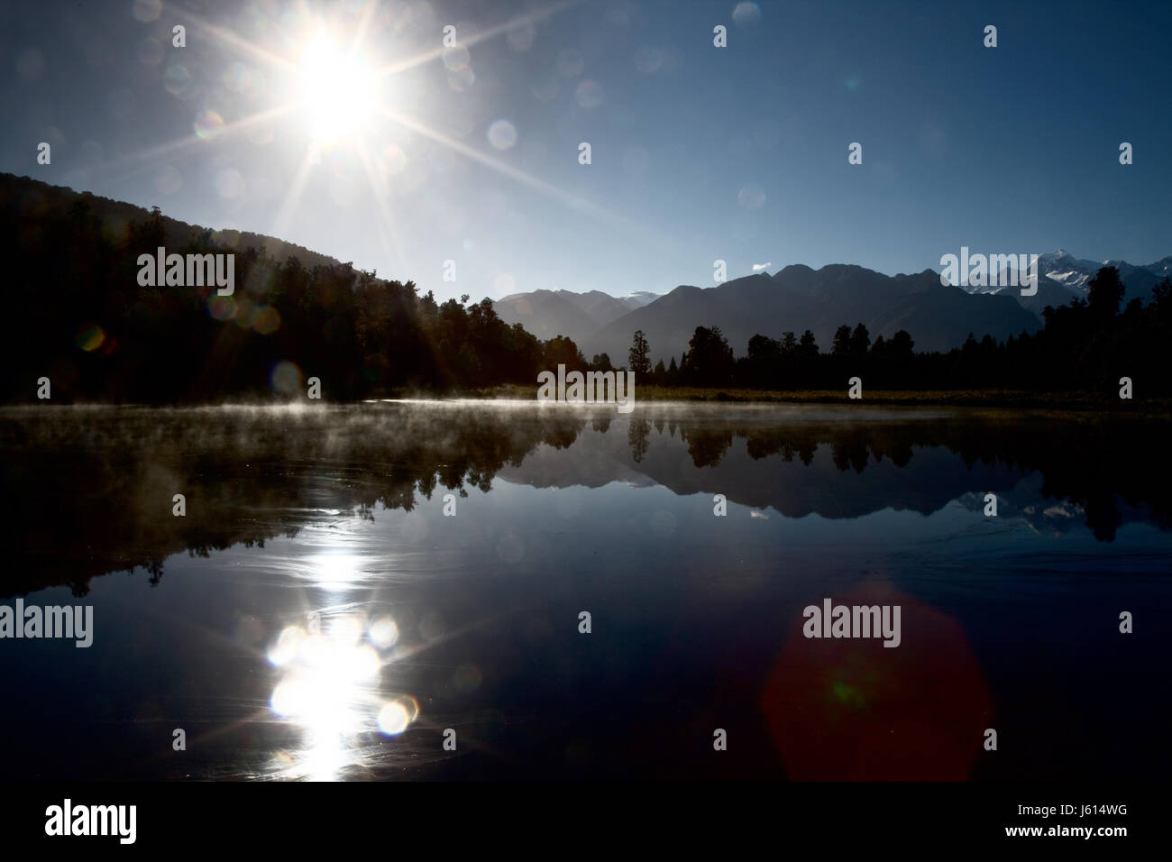 Lake Matheson New Zealand Fox Glacier Nature Walk Stock Photo - Alamy