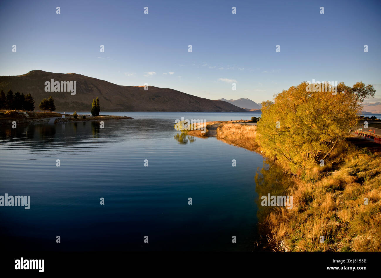 Lake Tekapo New Zealand sunset Light on the lake Stock Photo - Alamy