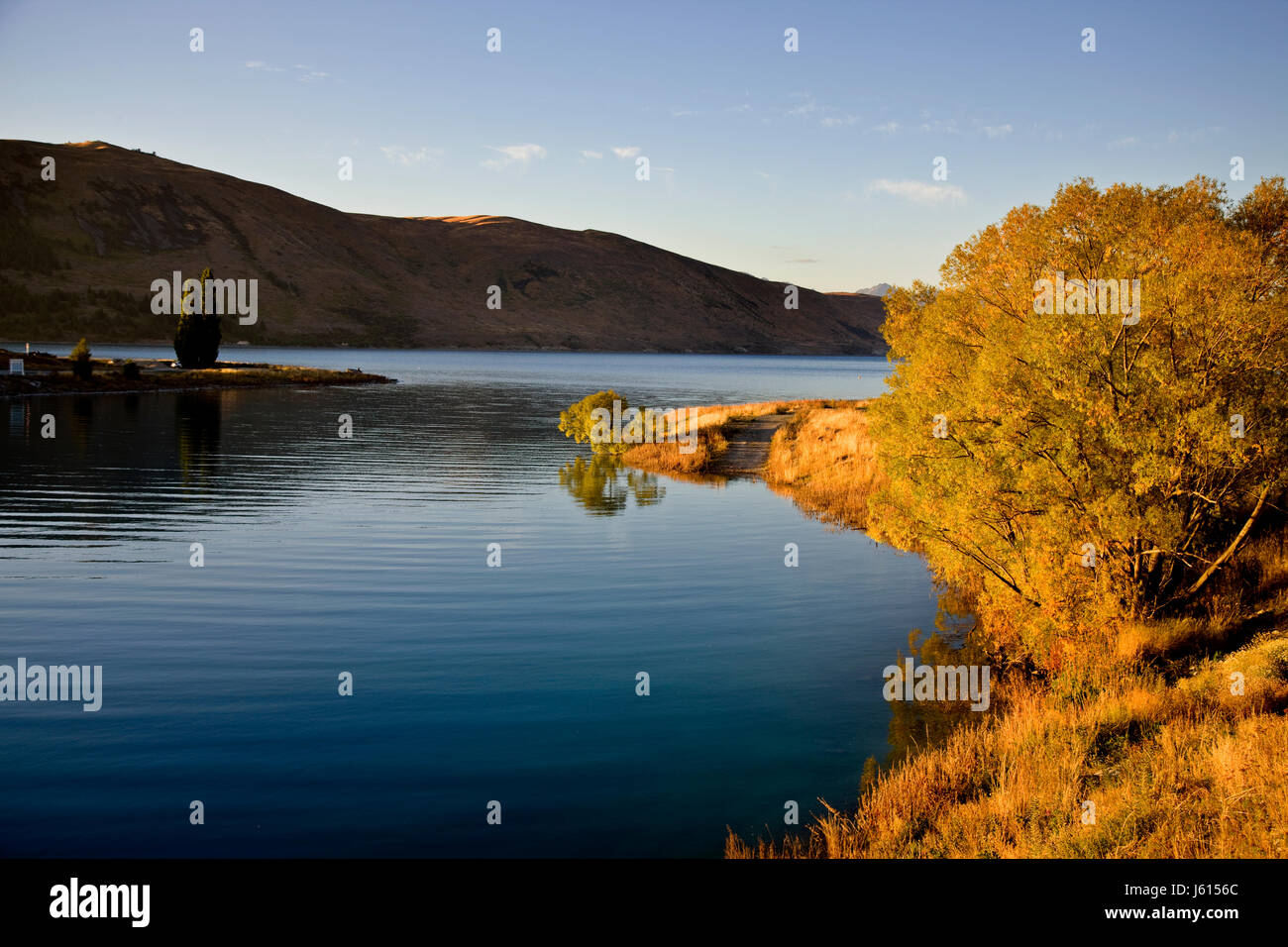 Lake Tekapo New Zealand sunset Light on the lake Stock Photo - Alamy