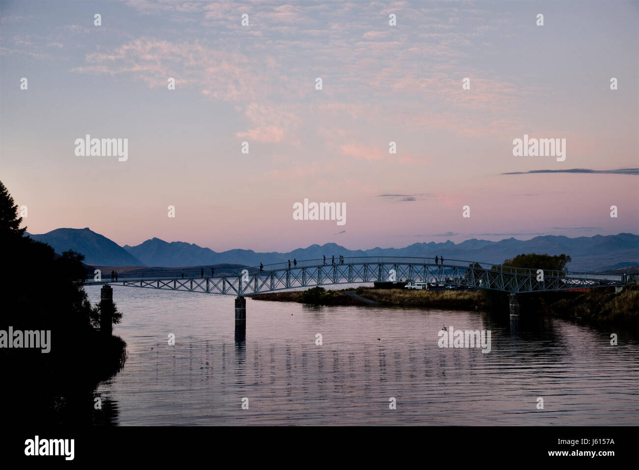 Lake Tekapo New Zealand sunset Light on the lake Stock Photo - Alamy