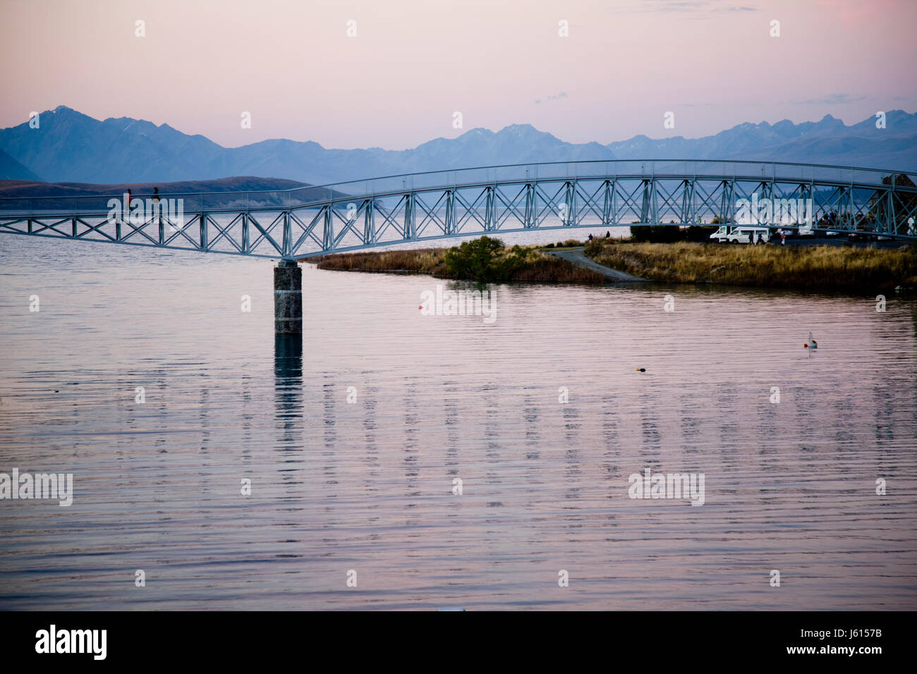 Lake Tekapo New Zealand sunset Light on the lake Stock Photo - Alamy