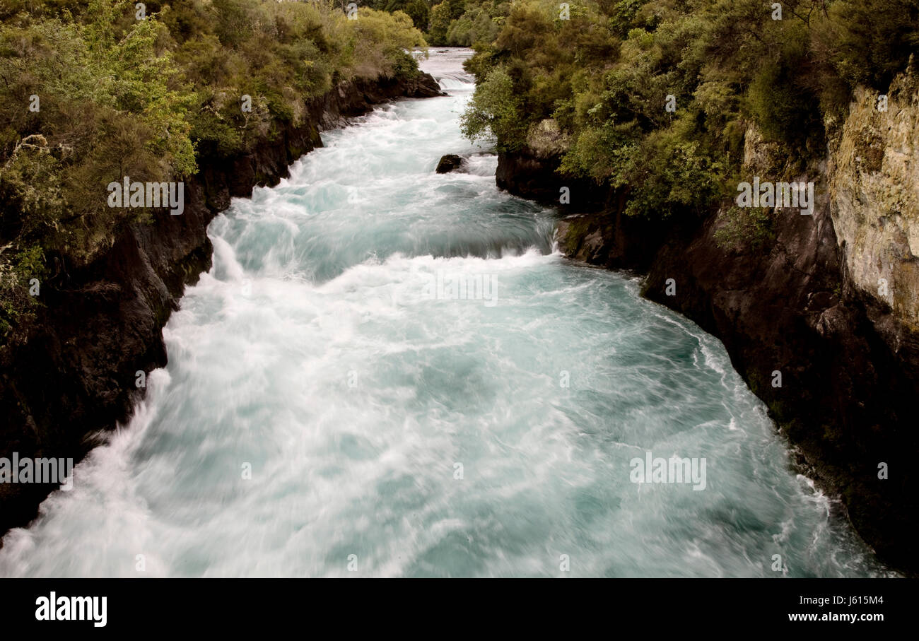Huka Falls Taupo New Zealand flowing white water Stock Photo - Alamy