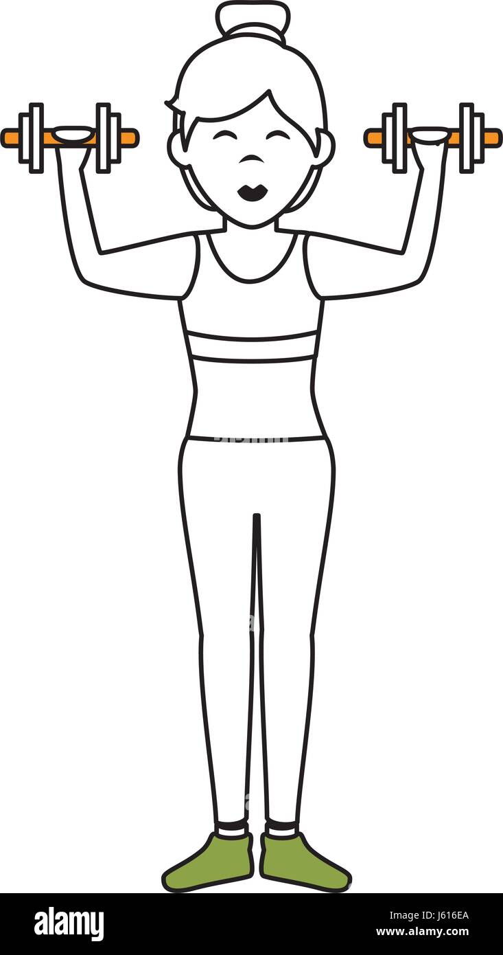 Athletic woman lifting weights Stock Vector Image & Art Alamy