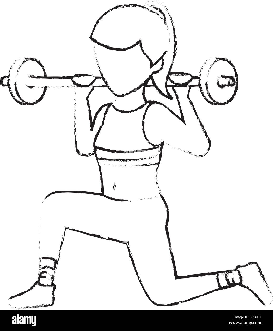 Athletic woman lifting weights Stock Vector Image & Art Alamy