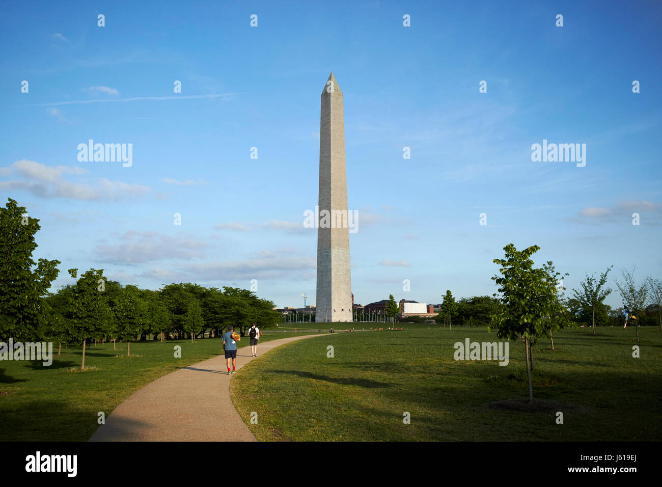 path leading to the washington monument on the national mall Washington DC USA Stock Photo