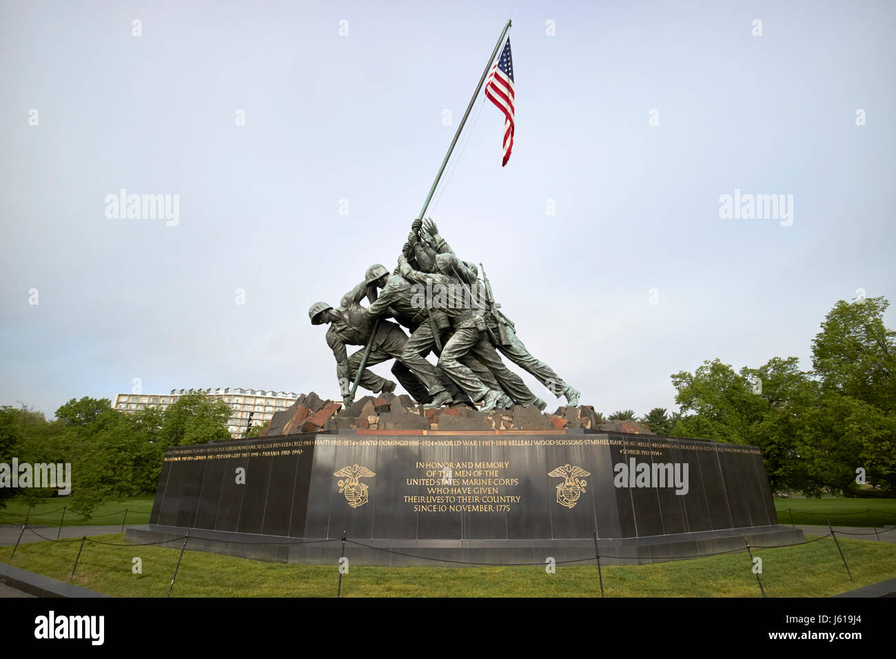 United states marine corps war memorial iwo jima statue Washington DC USA Stock Photo