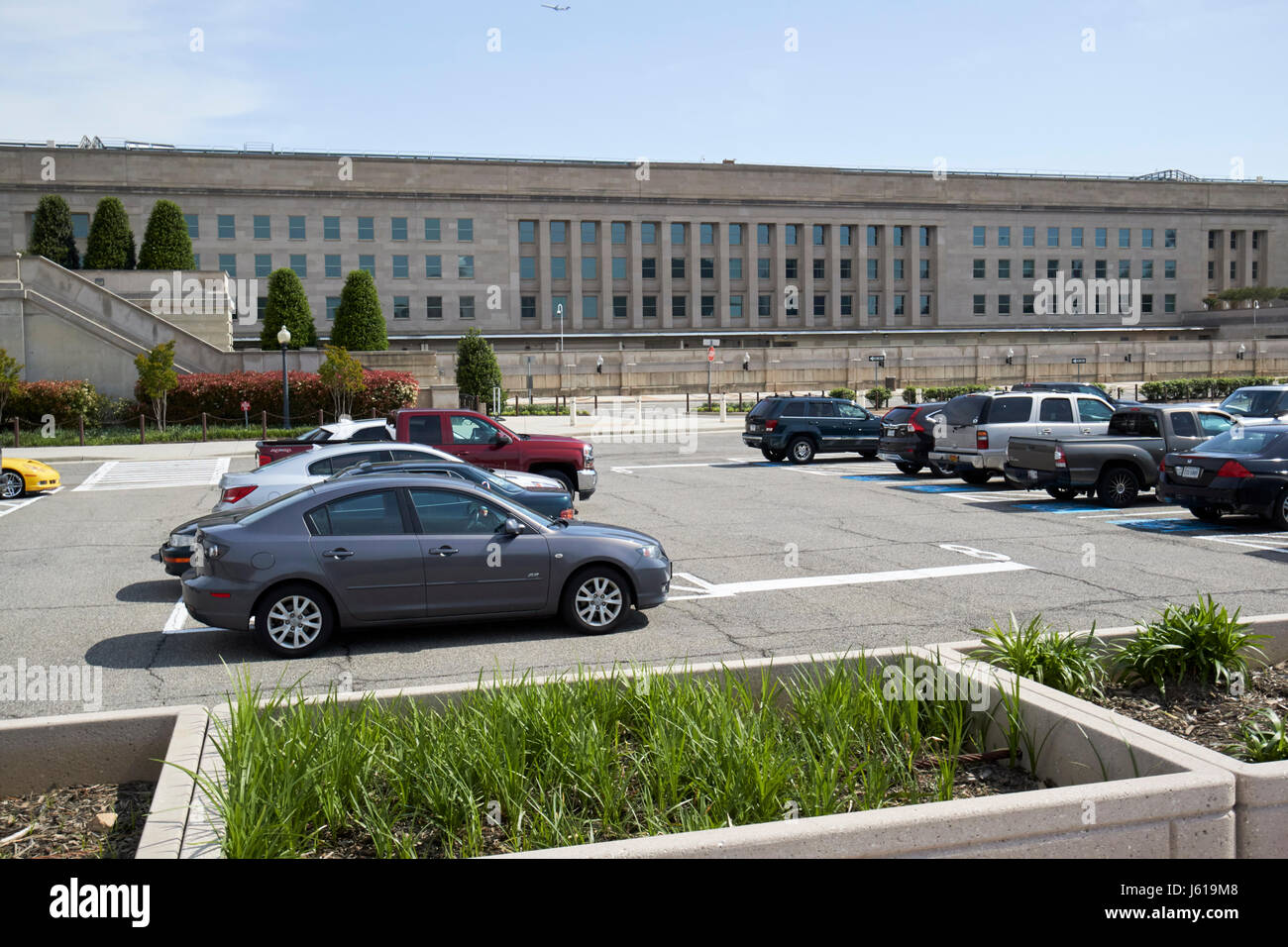the Pentagon south entrance and parking lot Washington DC USA Stock Photo