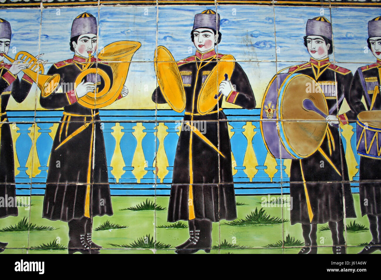 art painting musician iran persia east wall art painting musician iran persia Stock Photo