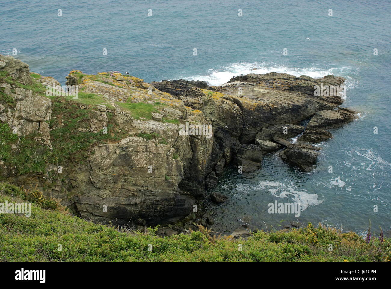 point devonian west rock steep coast rocky salt water sea ocean water Stock Photo