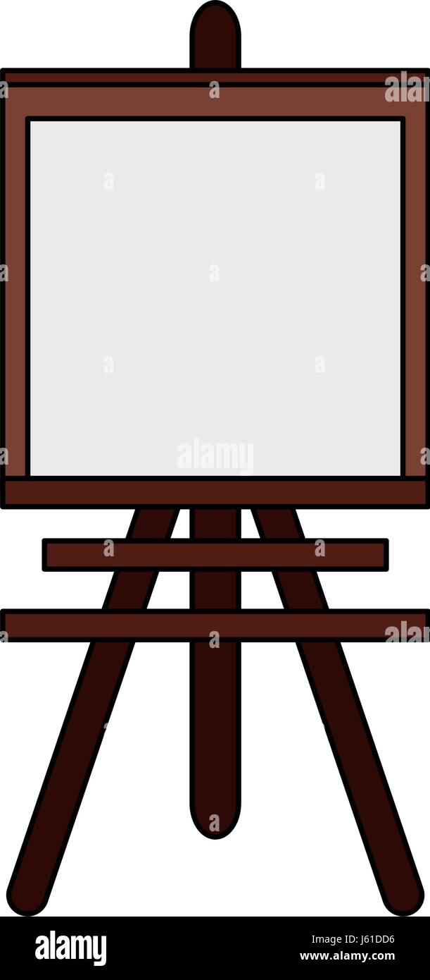 color image cartoon wooden easel for drawing Stock Vector Image & Art