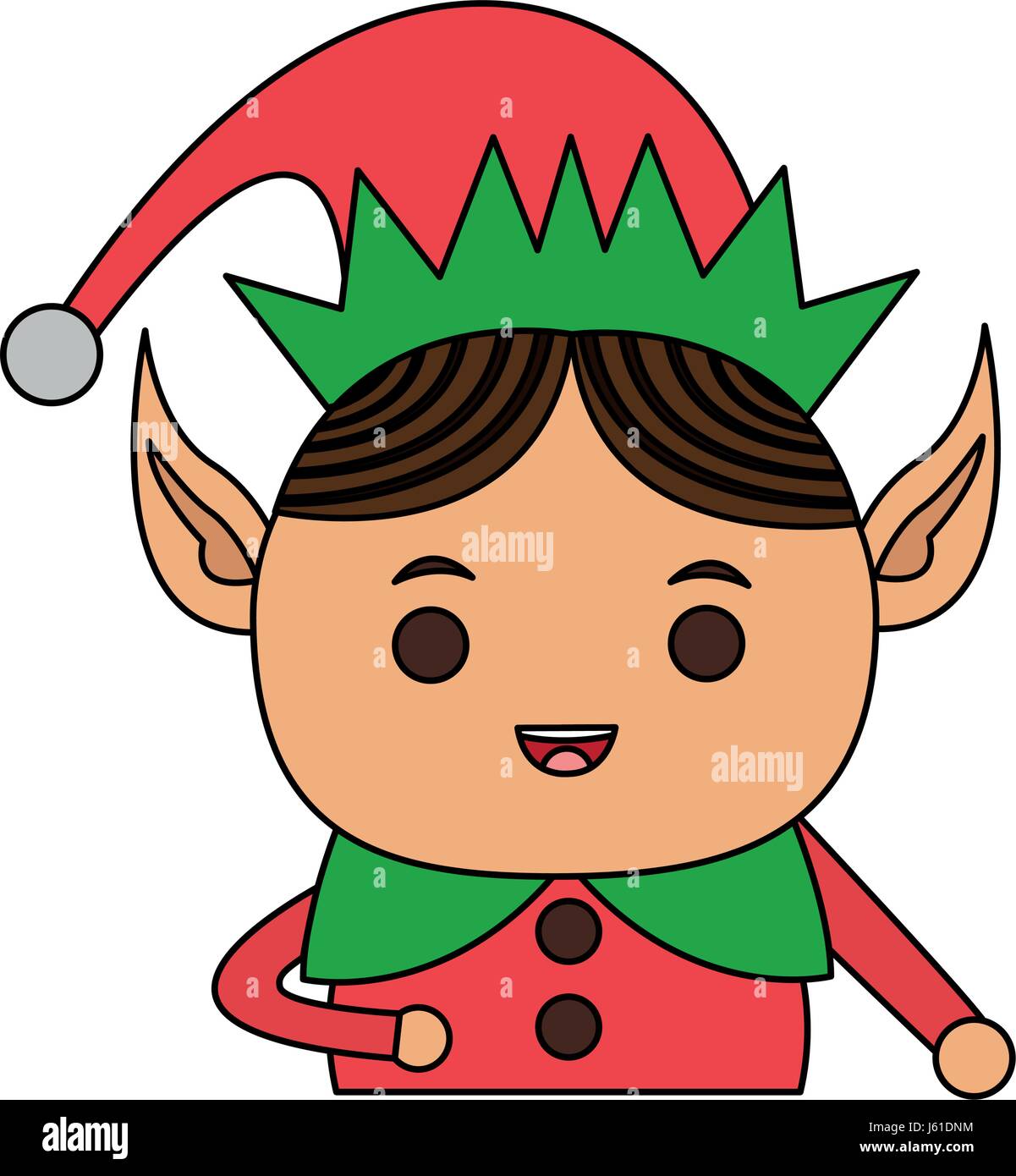 Dessin De Lutin Facile En Couleur color image cartoon half body christmas elf Stock Vector Image & Art - Alamy