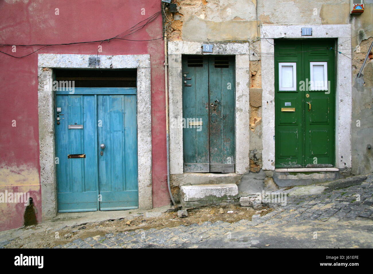 house building coloured colourful gorgeous multifarious richly coloured doors Stock Photo