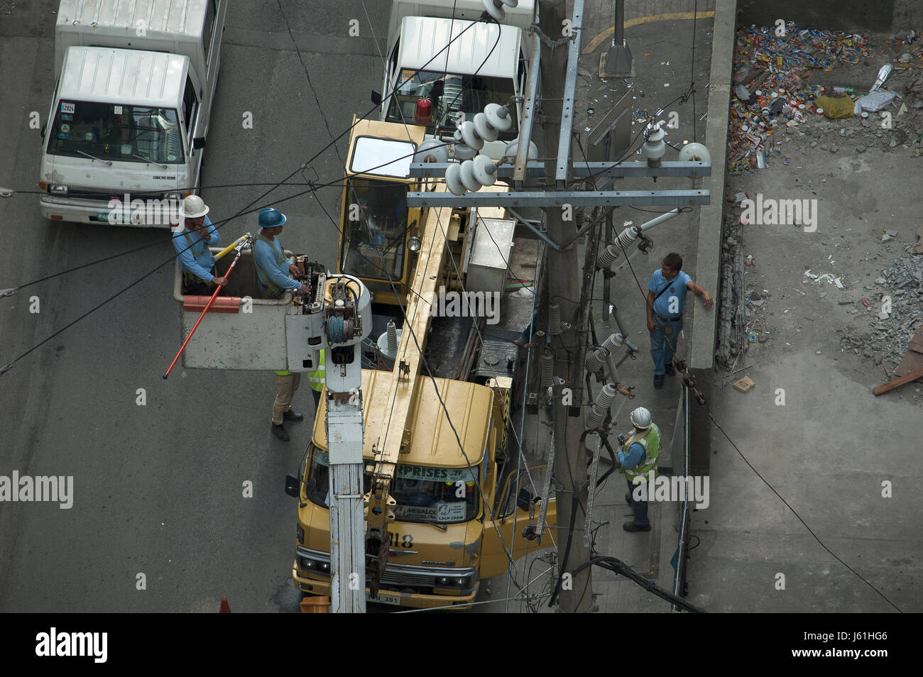 Electrical work, Manila, Philippines Stock Photo Alamy