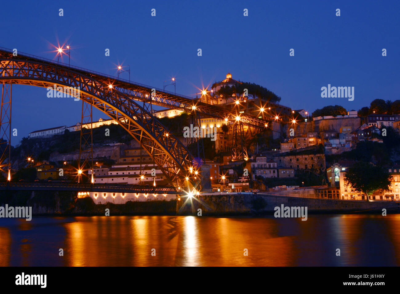 bridge portugal postage city town metropolis waters cathedral sights old town Stock Photo